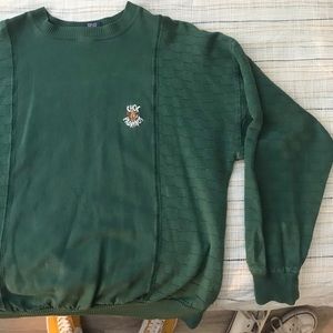 Green checkered pull-over sweater